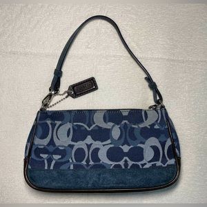 Vintage Navy Blue Print Coach Y2K Mini purse